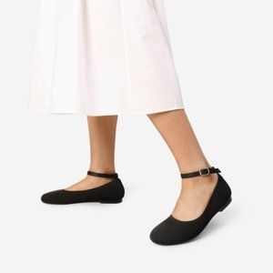 Burudani black ballet flats with round toe, ankle strap 7.5 round toe BNW/ box